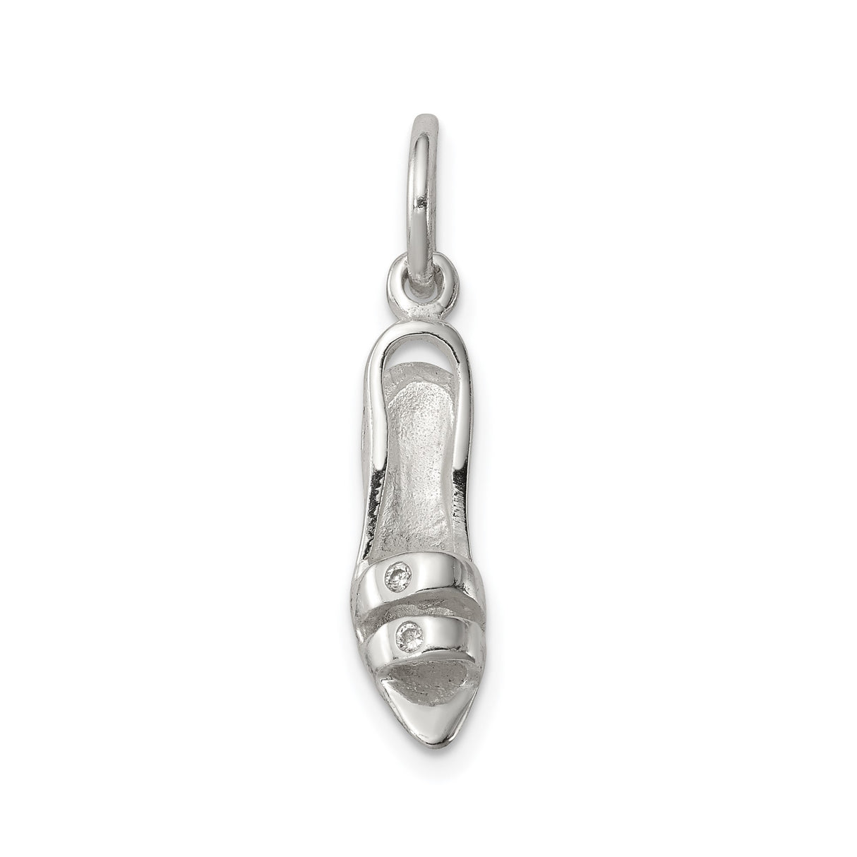 Sterling Silver High Heel Shoe Charm Pendant with Stiletto Design for Women