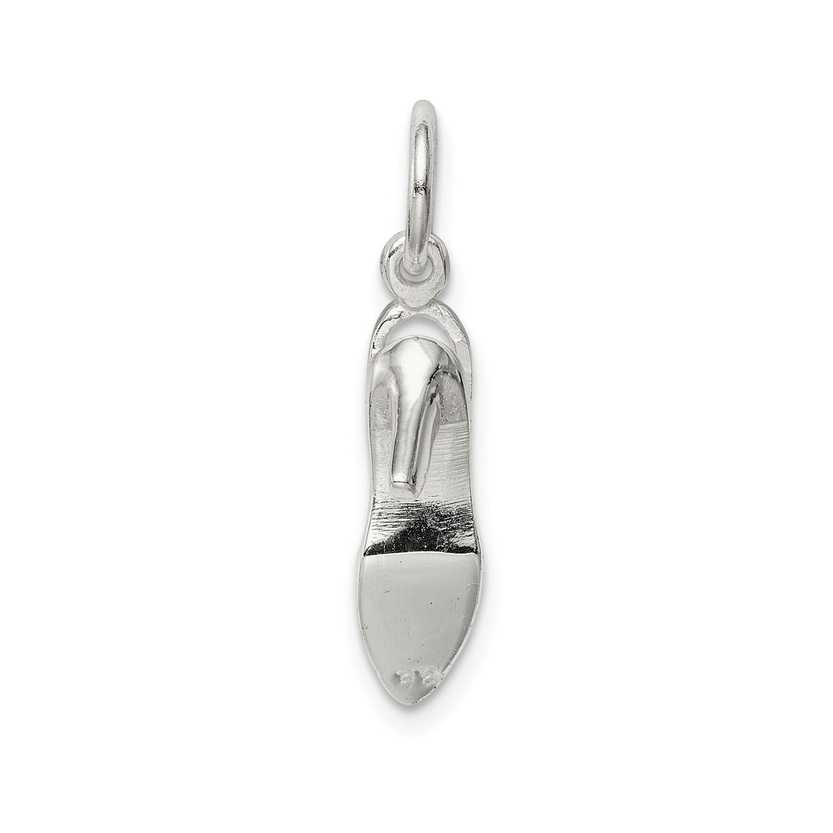 Sterling Silver High Heel Shoe Charm Pendant with Stiletto Design for Women