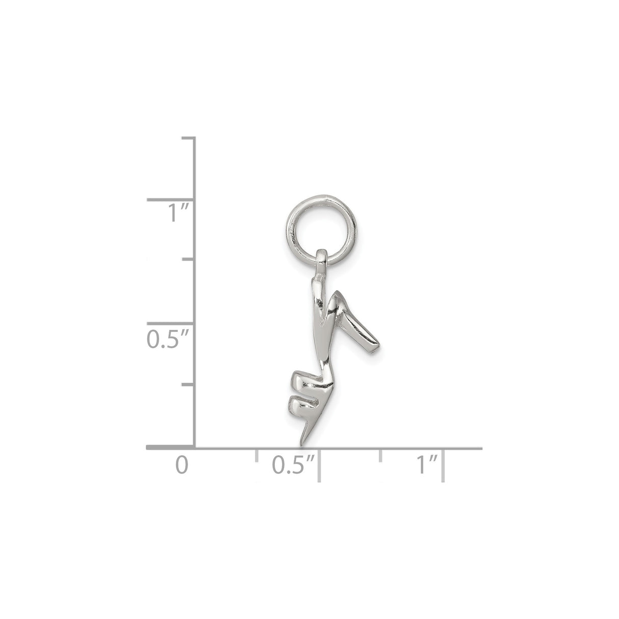 Sterling Silver High Heel Shoe Charm Pendant with Stiletto Design for Women