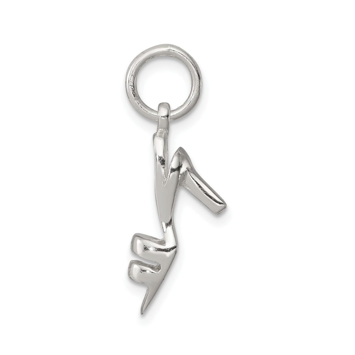 Sterling Silver High Heel Shoe Charm Pendant with Stiletto Design for Women