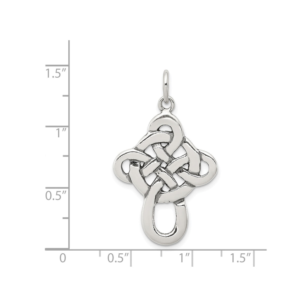 Sterling Silver Celtic Cross Pendant with Knotwork Design, Unisex Religious Jewelry
