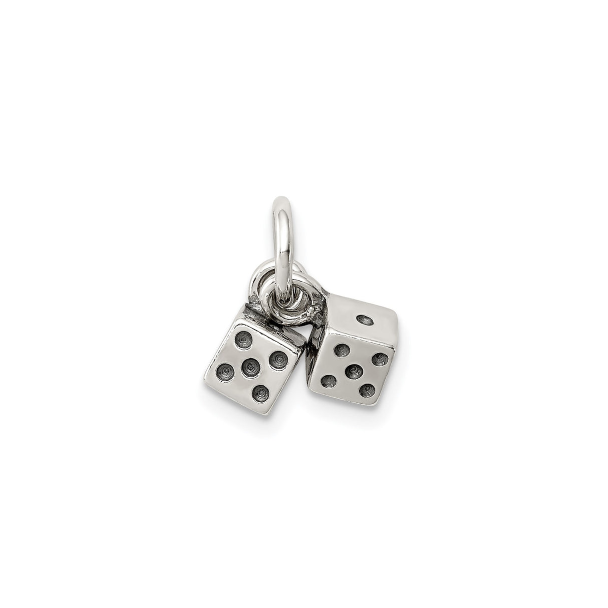 Sterling Silver Dice Pendant with Double Dice Charm, Unisex Casino and Gaming Jewelry
