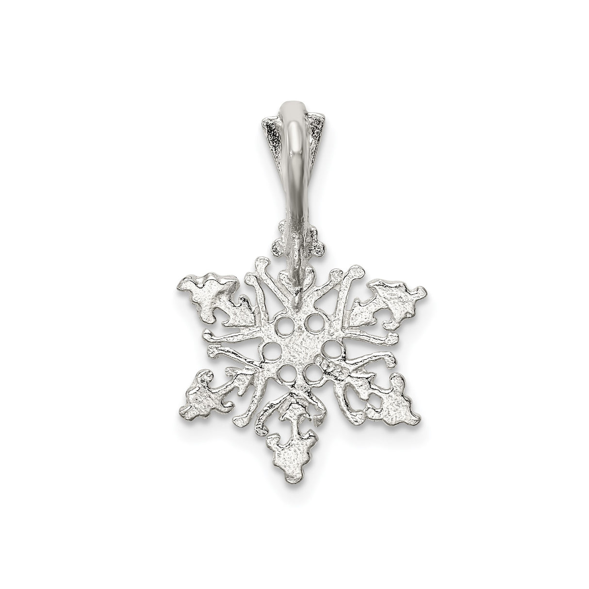 Sterling Silver Snowflake Pendant, Winter Themed Holiday Charm for Women