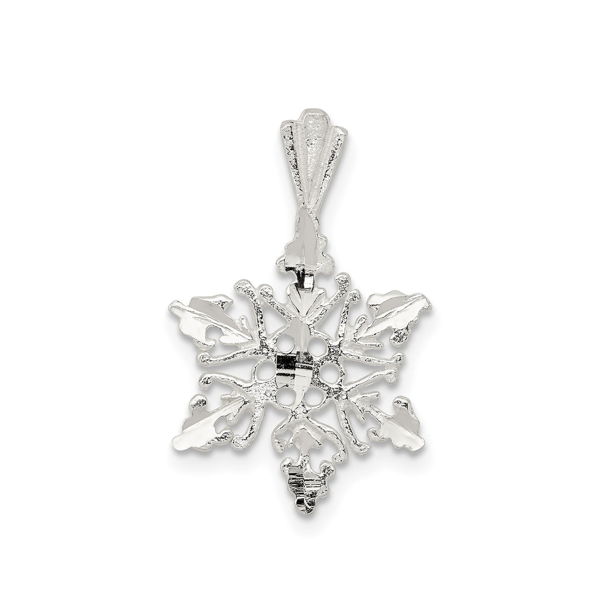 Sterling Silver Snowflake Pendant, Winter Themed Holiday Charm for Women