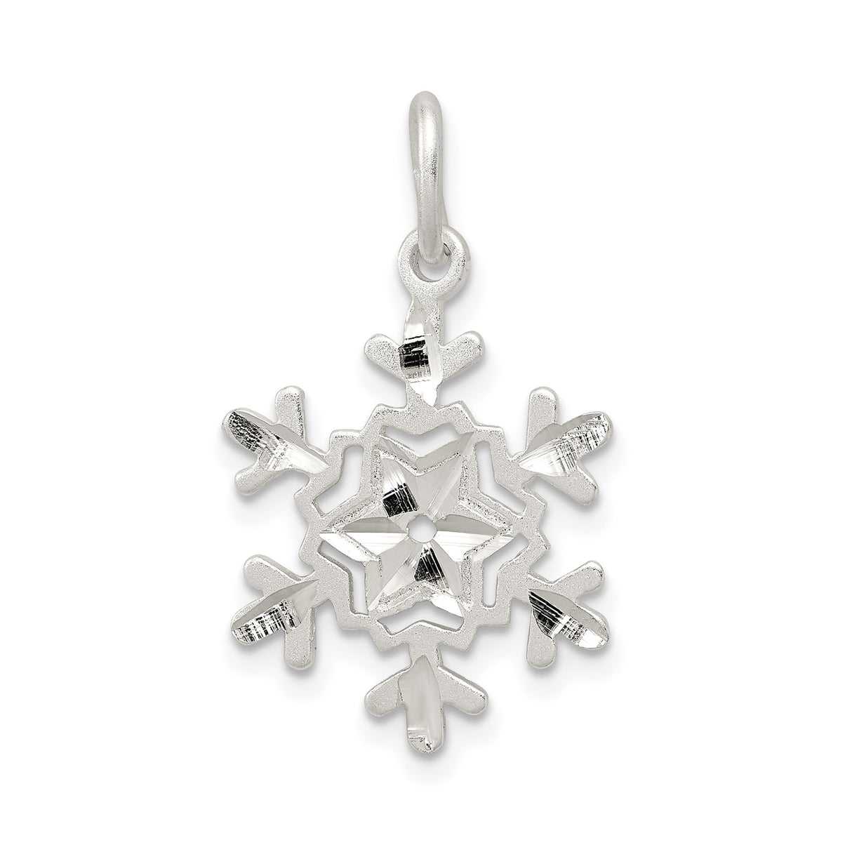 Sterling Silver Snowflake Pendant with Winter Motif, Nature-Inspired Charm for Women