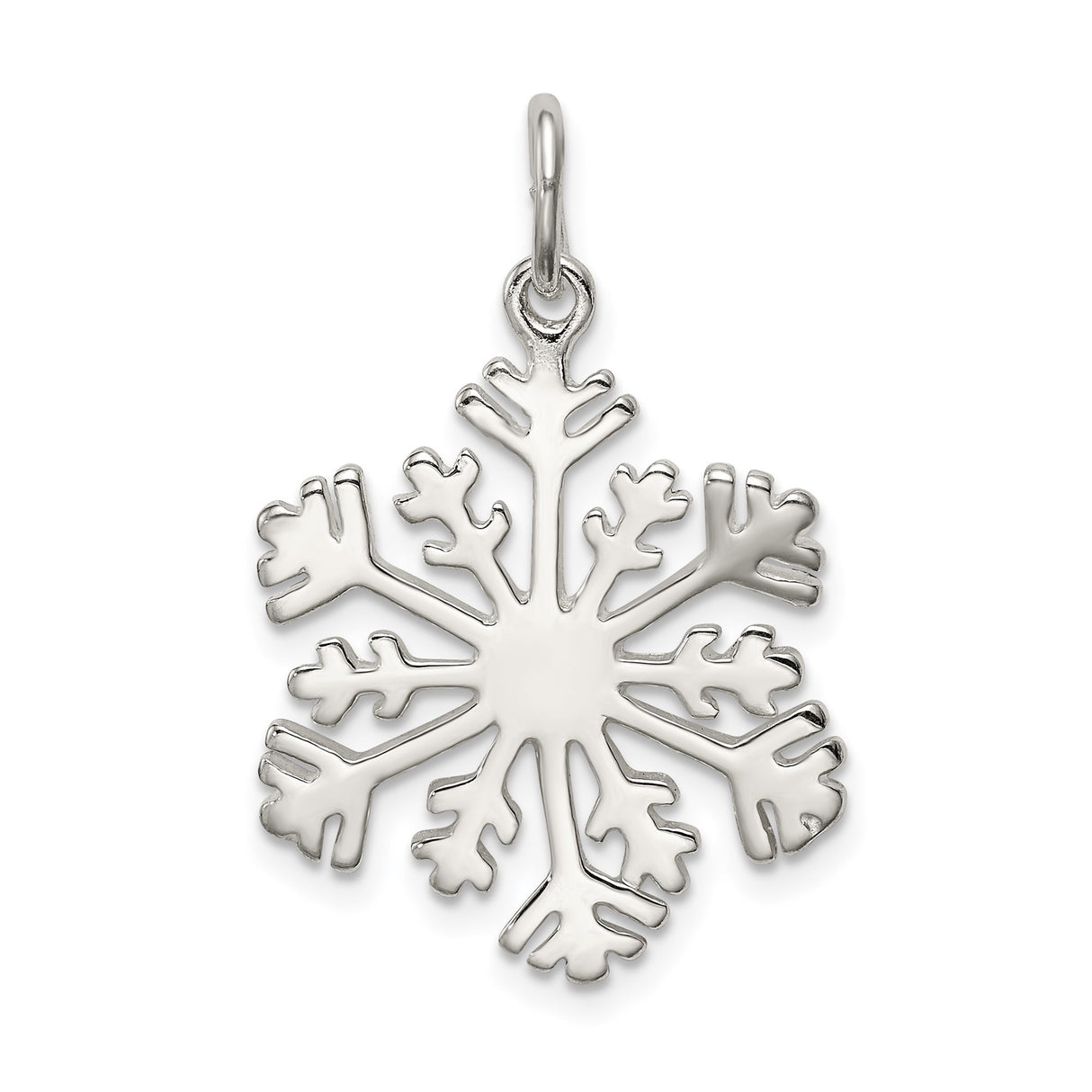 Sterling Silver Snowflake Pendant with Cutout Design, Winter Holiday Jewelry for Women