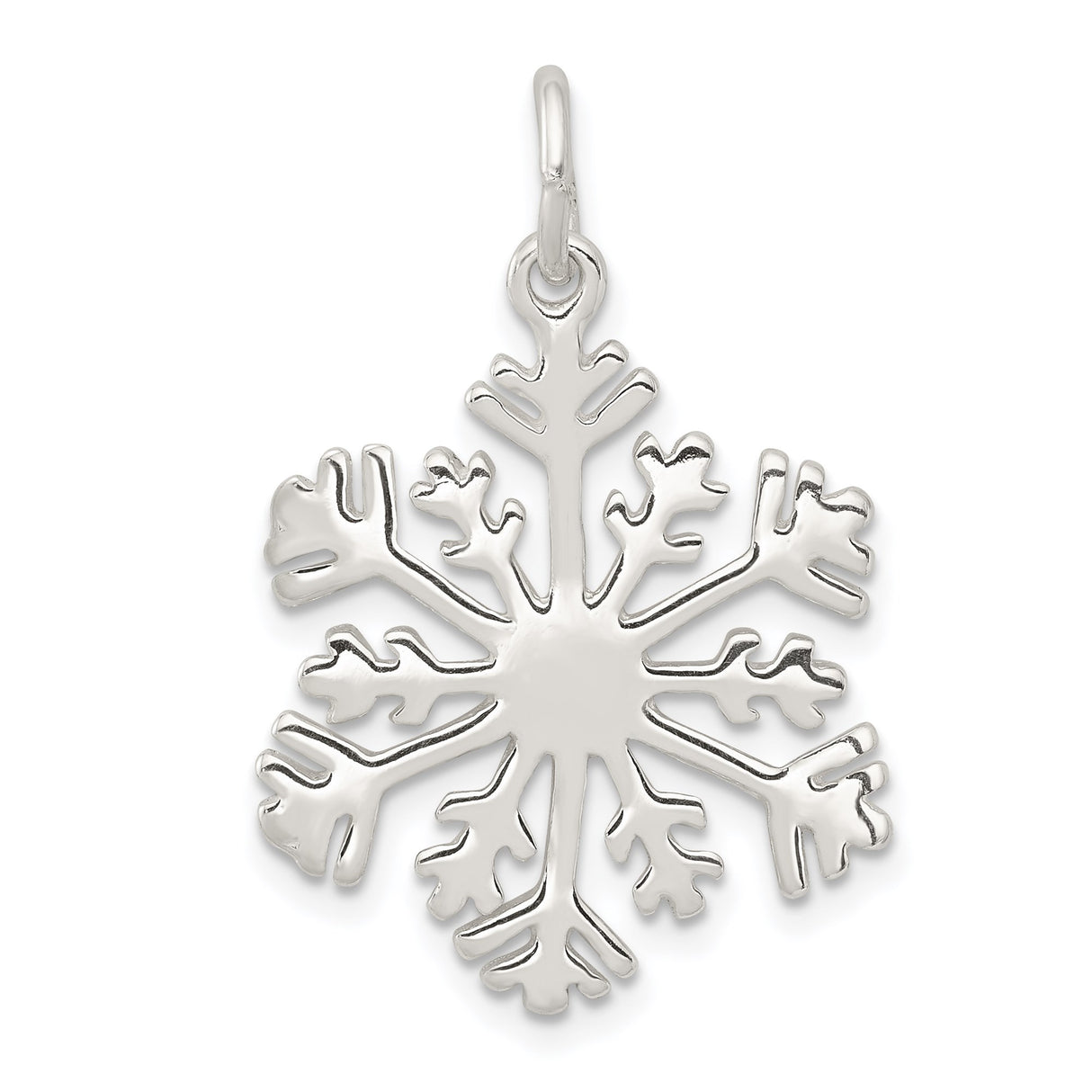 Sterling Silver Snowflake Pendant with Cutout Design, Winter Holiday Jewelry for Women