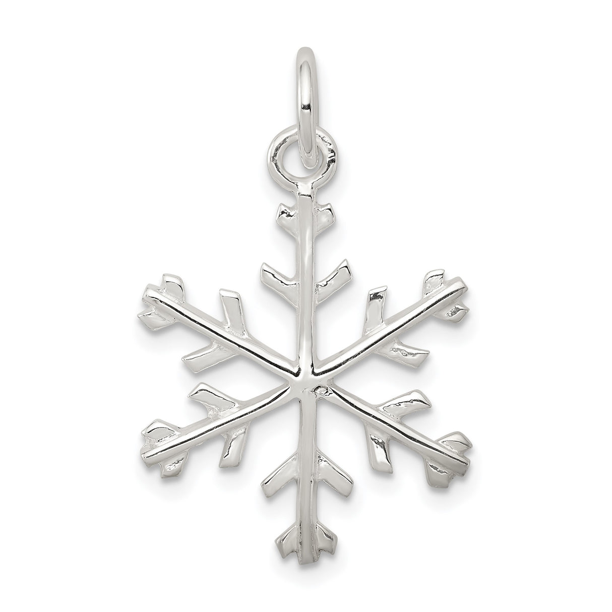 Sterling Silver Snowflake Pendant, Symmetrical Winter Design, Nature-Inspired Holiday Jewelry