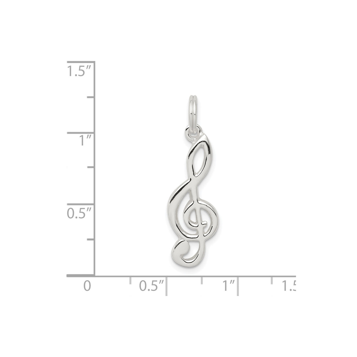 Sterling Silver Treble Clef Pendant, Open Music Symbol Charm, Artistic Minimalist Jewelry