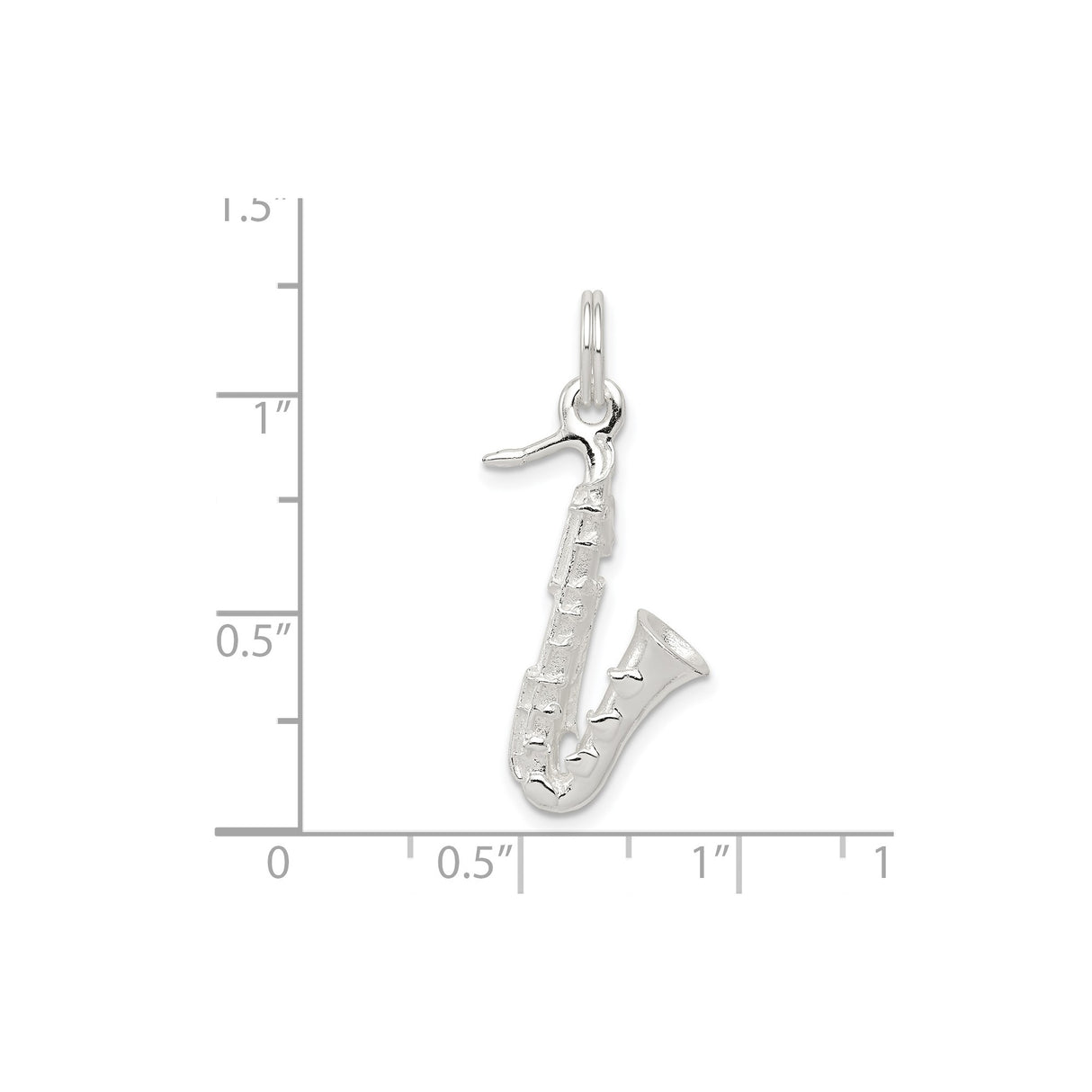 Sterling Silver Saxophone Pendant, Musical Charm Jewelry for Jazz Enthusiasts and Musicians