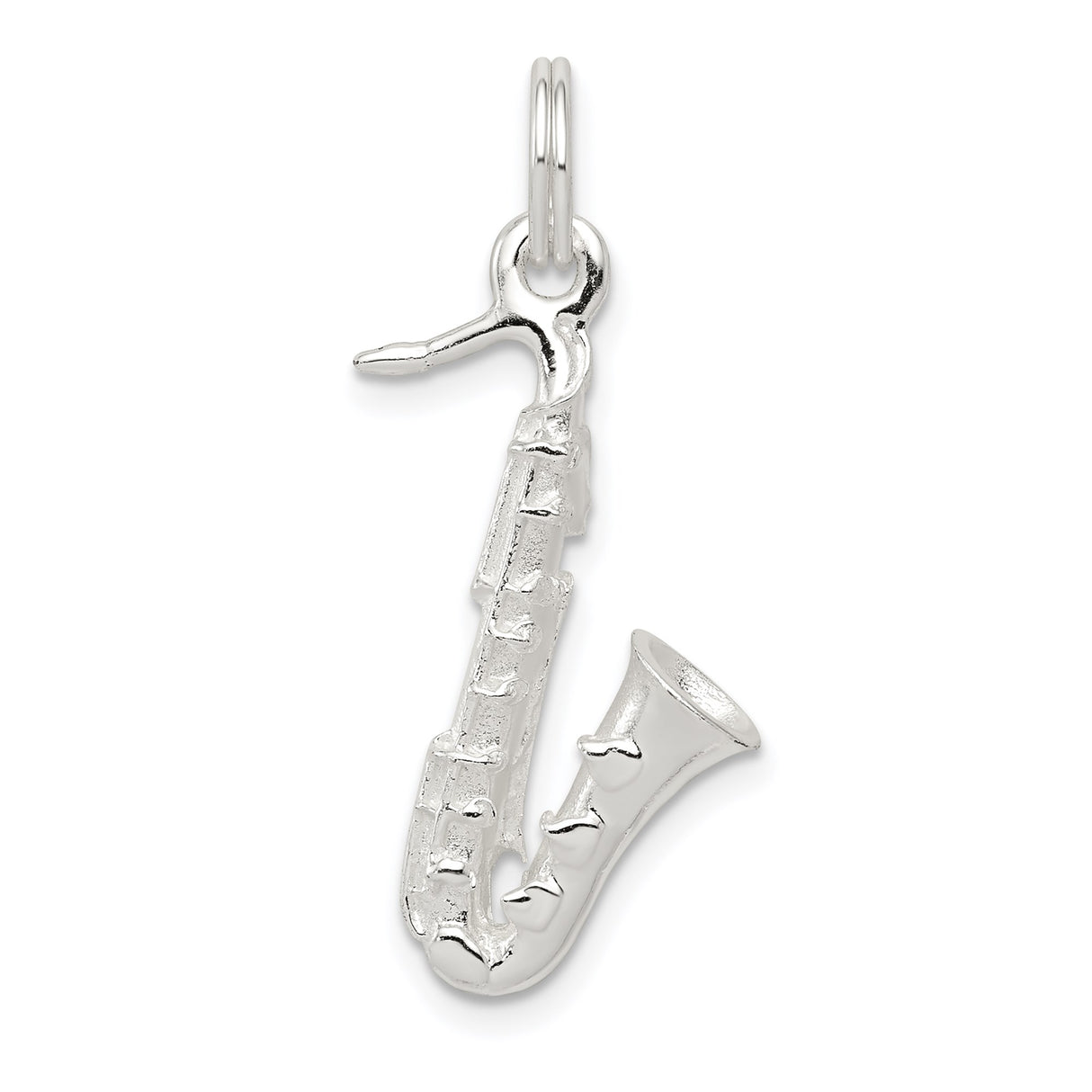 Sterling Silver Saxophone Pendant, Musical Charm Jewelry for Jazz Enthusiasts and Musicians