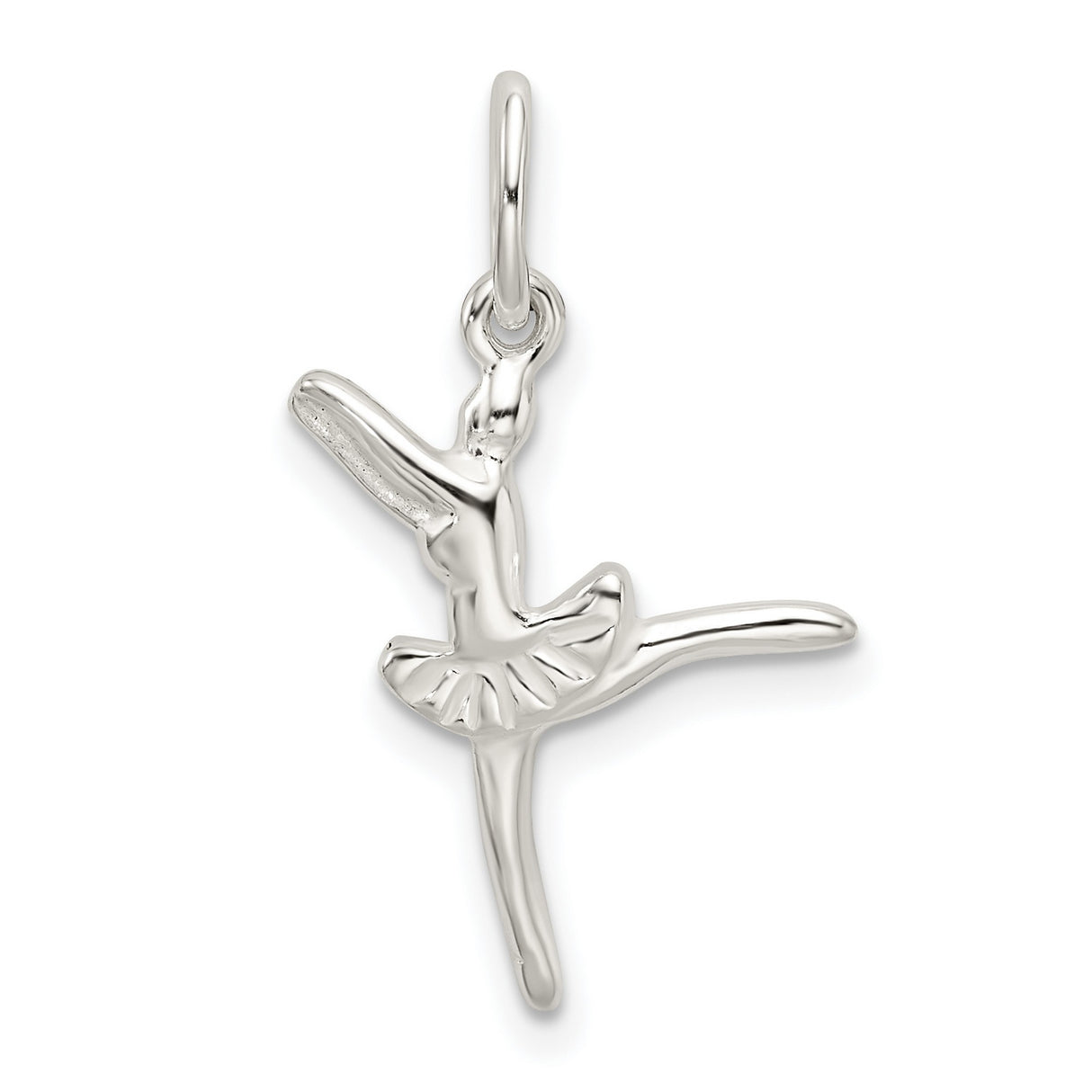 Ballerina Arabesque Pose Charm Pendant in Real 925 Sterling Silver