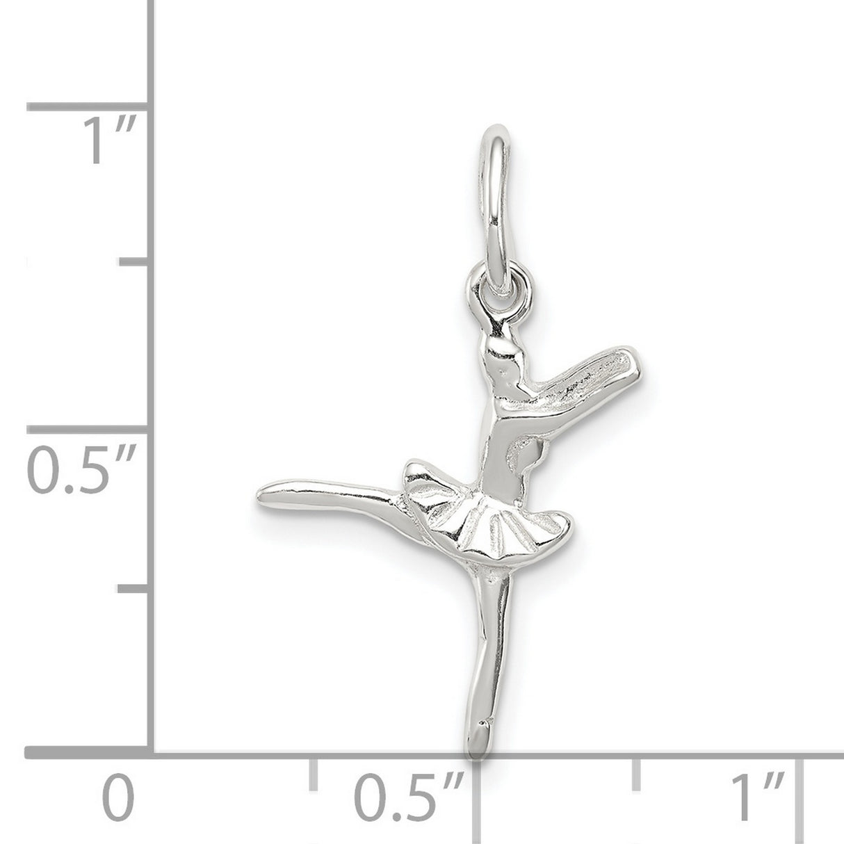 Ballerina Arabesque Pose Charm Pendant in Real 925 Sterling Silver