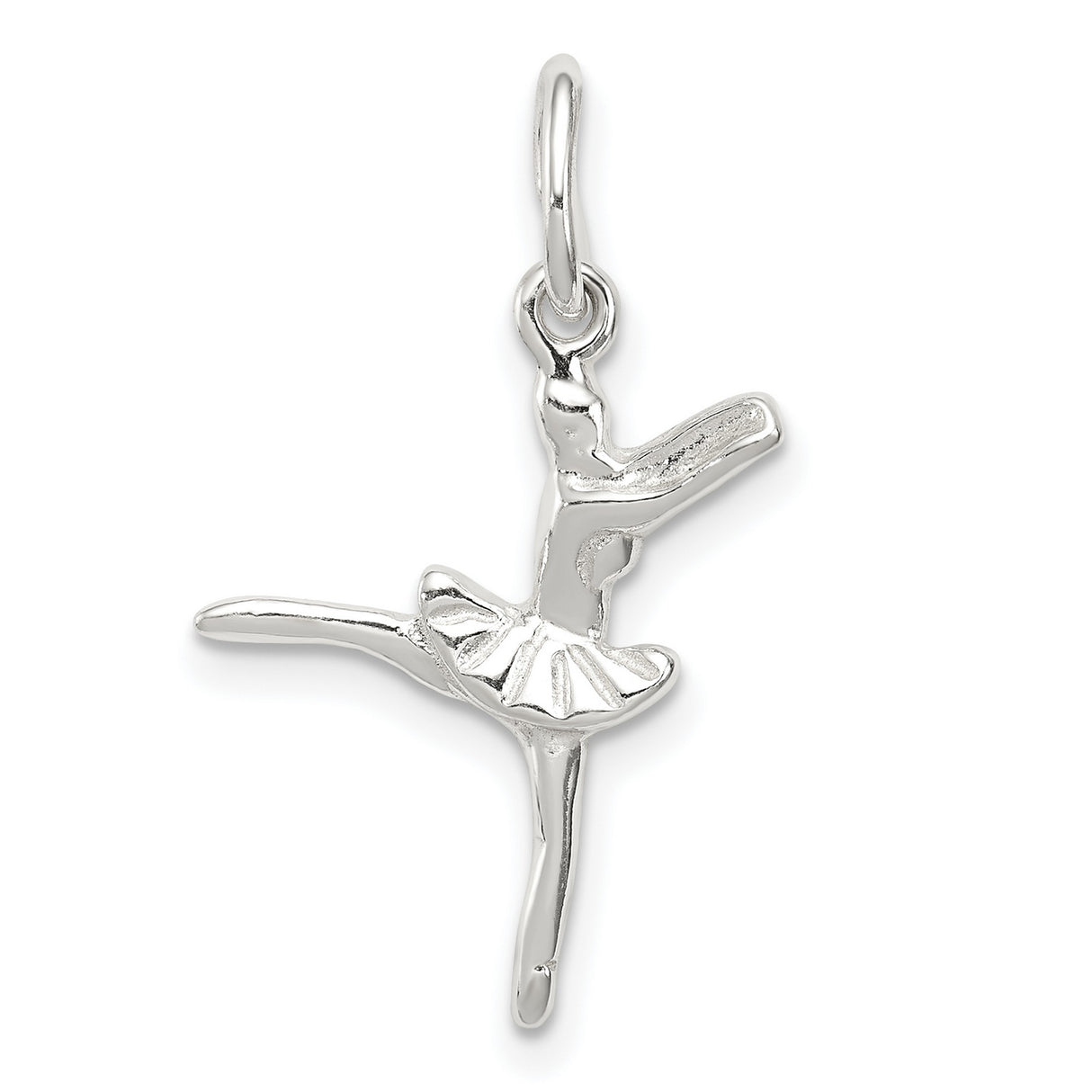 Ballerina Arabesque Pose Charm Pendant in Real 925 Sterling Silver