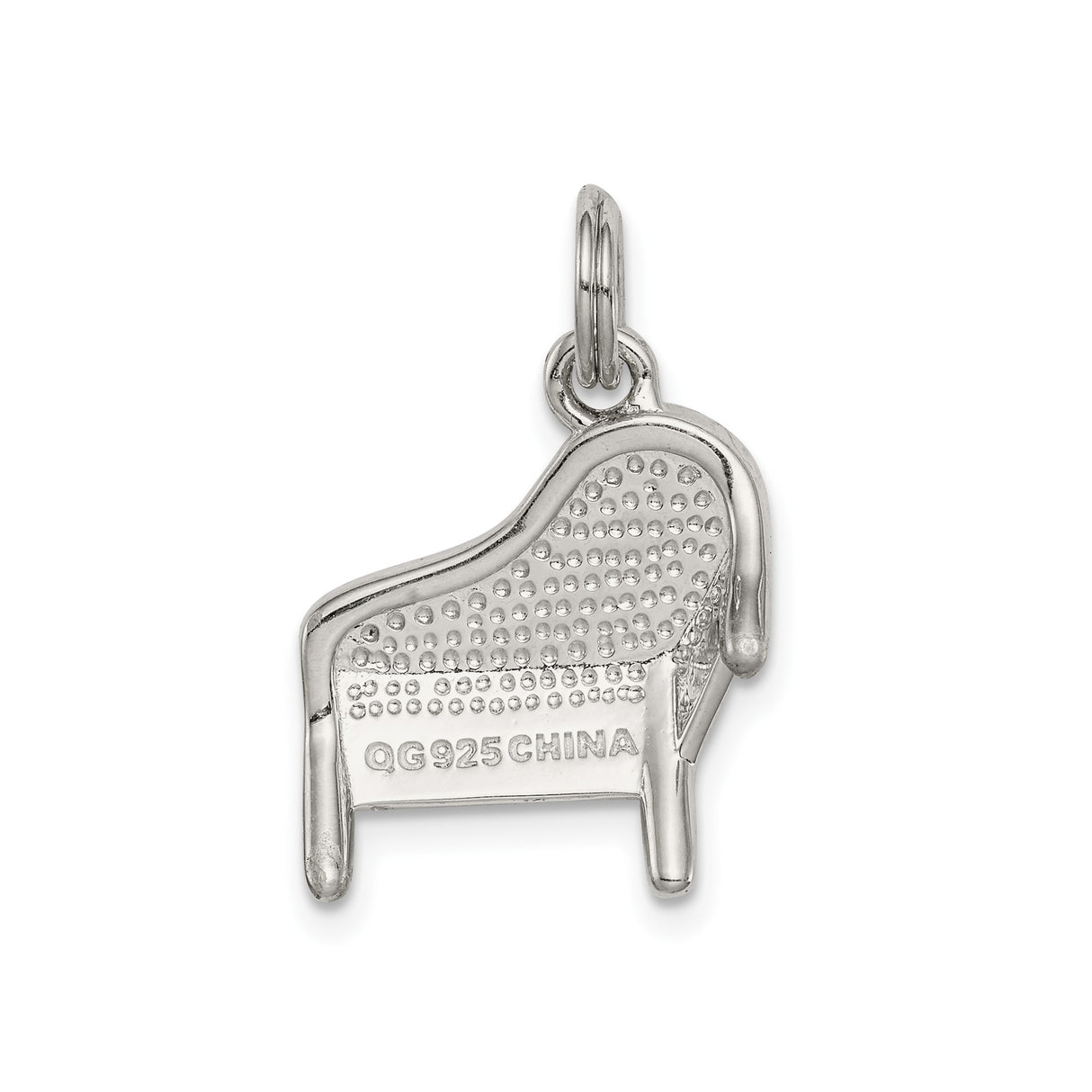 Sterling Silver Grand Piano Pendant with Black and White Enamel Keys, Musical Charm Jewelry