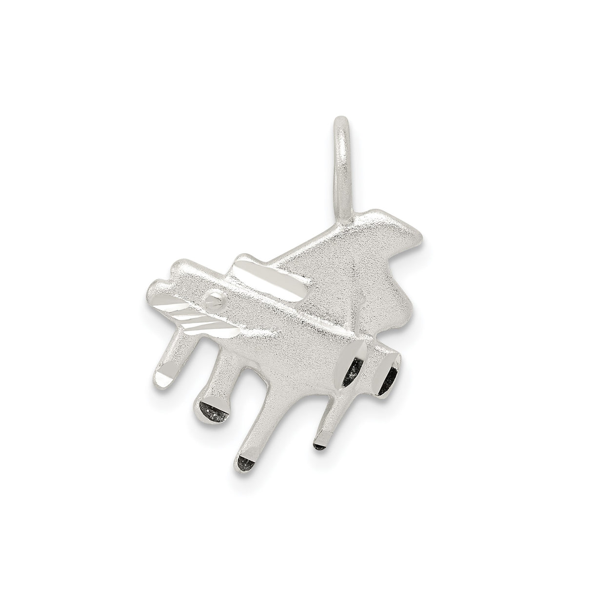 Sterling Silver Cow Charm Pendant, Stylized Dairy Cow, Country Western Animal Jewelry