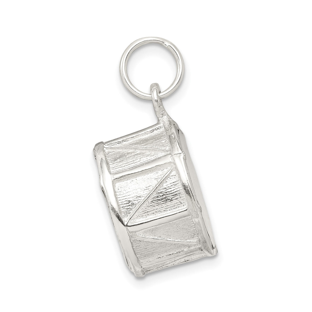 Sterling Silver Mezuzah Pendant with Mother of Pearl Inlay, Hebrew Shin Symbol Design