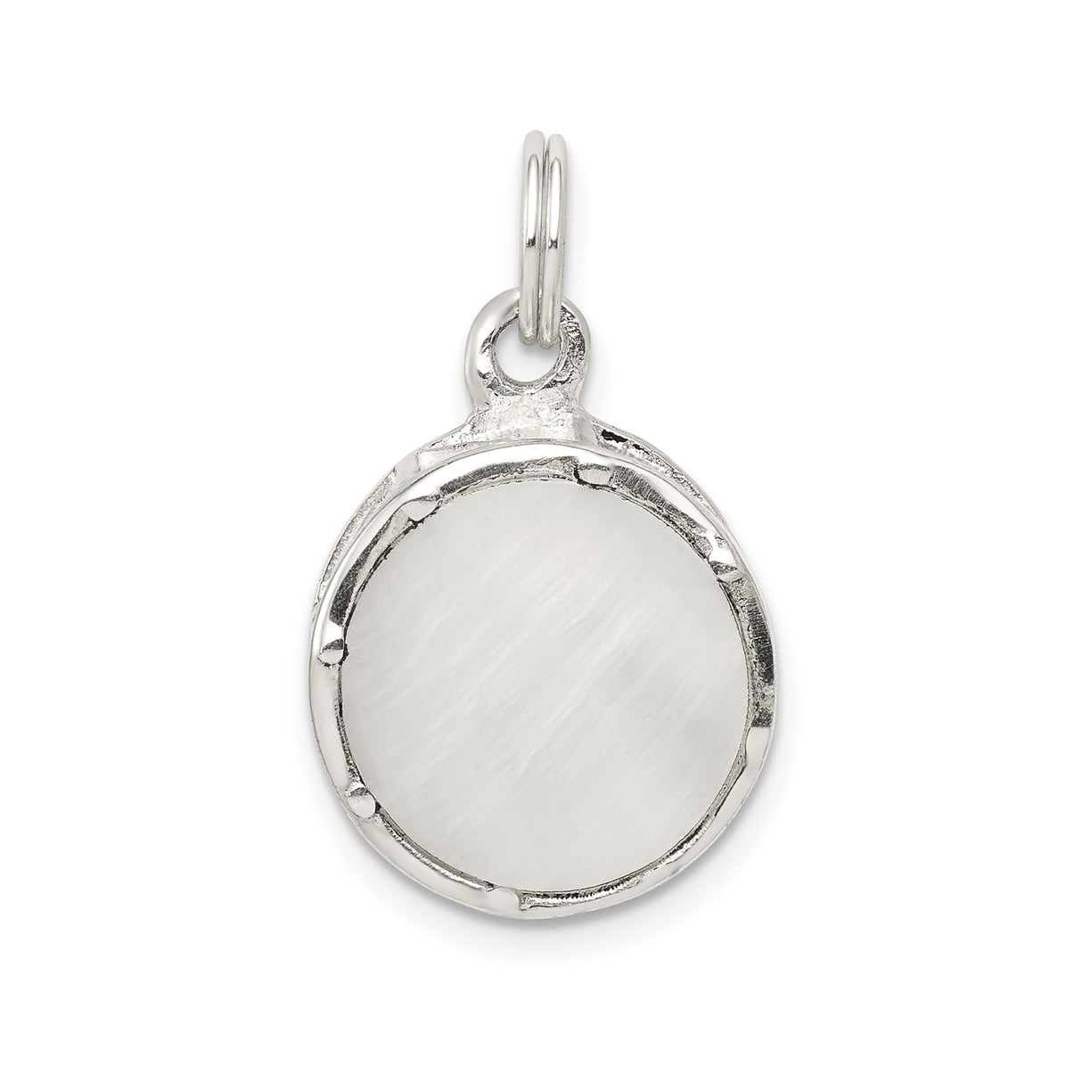 Sterling Silver Mezuzah Pendant with Mother of Pearl Inlay, Hebrew Shin Symbol Design