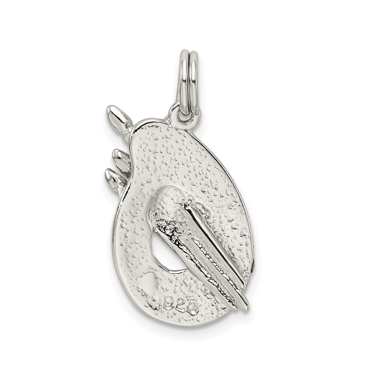 Sterling Silver Artist Palette Pendant with Enamel Paint and Paintbrush Accents