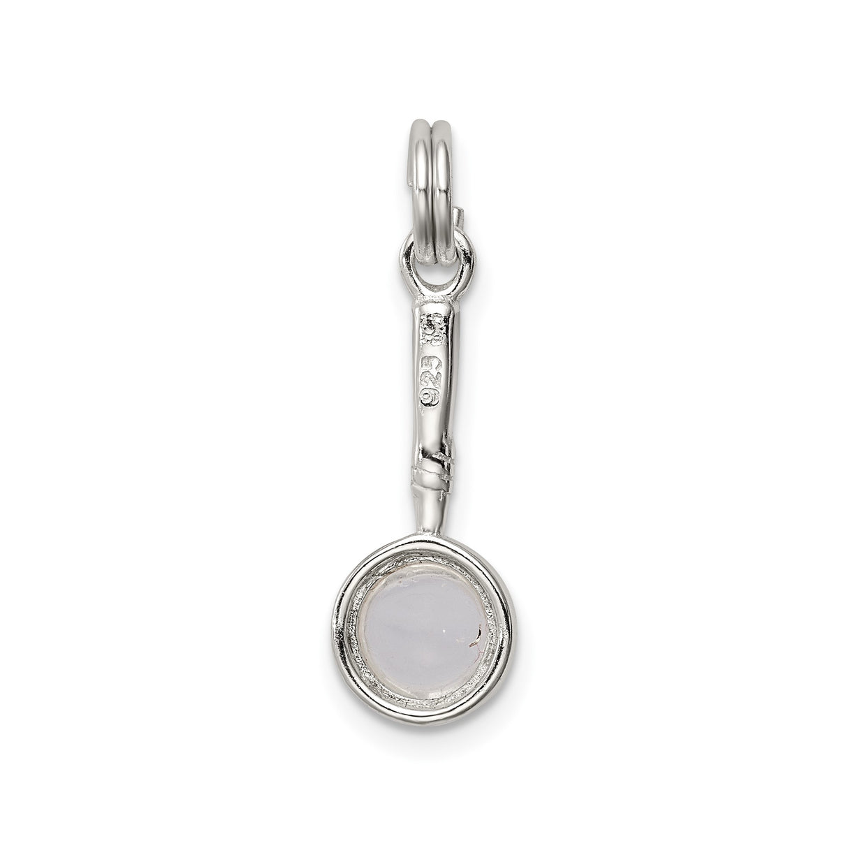 Sterling Silver Spoon Pendant Charm, Miniature Symbolic Jewelry with Prosperity Theme