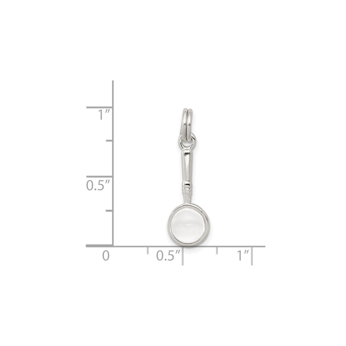 Sterling Silver Spoon Pendant Charm, Miniature Symbolic Jewelry with Prosperity Theme