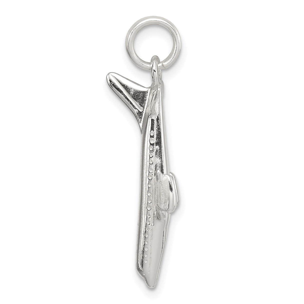 Sterling Silver Airplane Pendant with Detailed Jet Design for Travel and Aviation Lovers