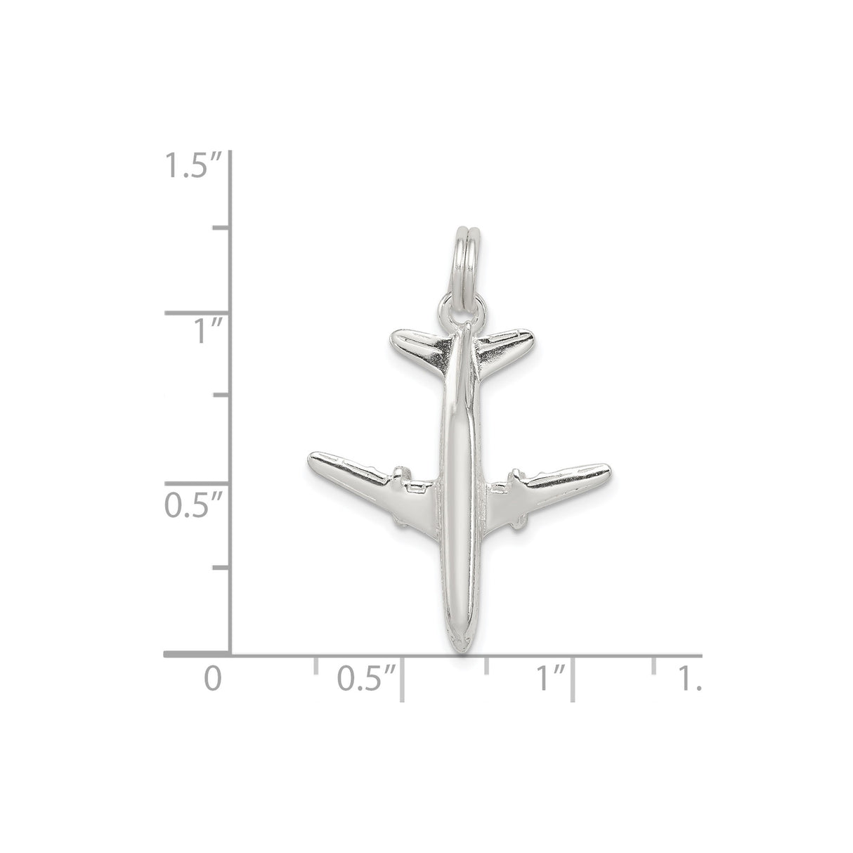 Sterling Silver Airplane Pendant with Detailed Jet Design for Travel and Aviation Lovers