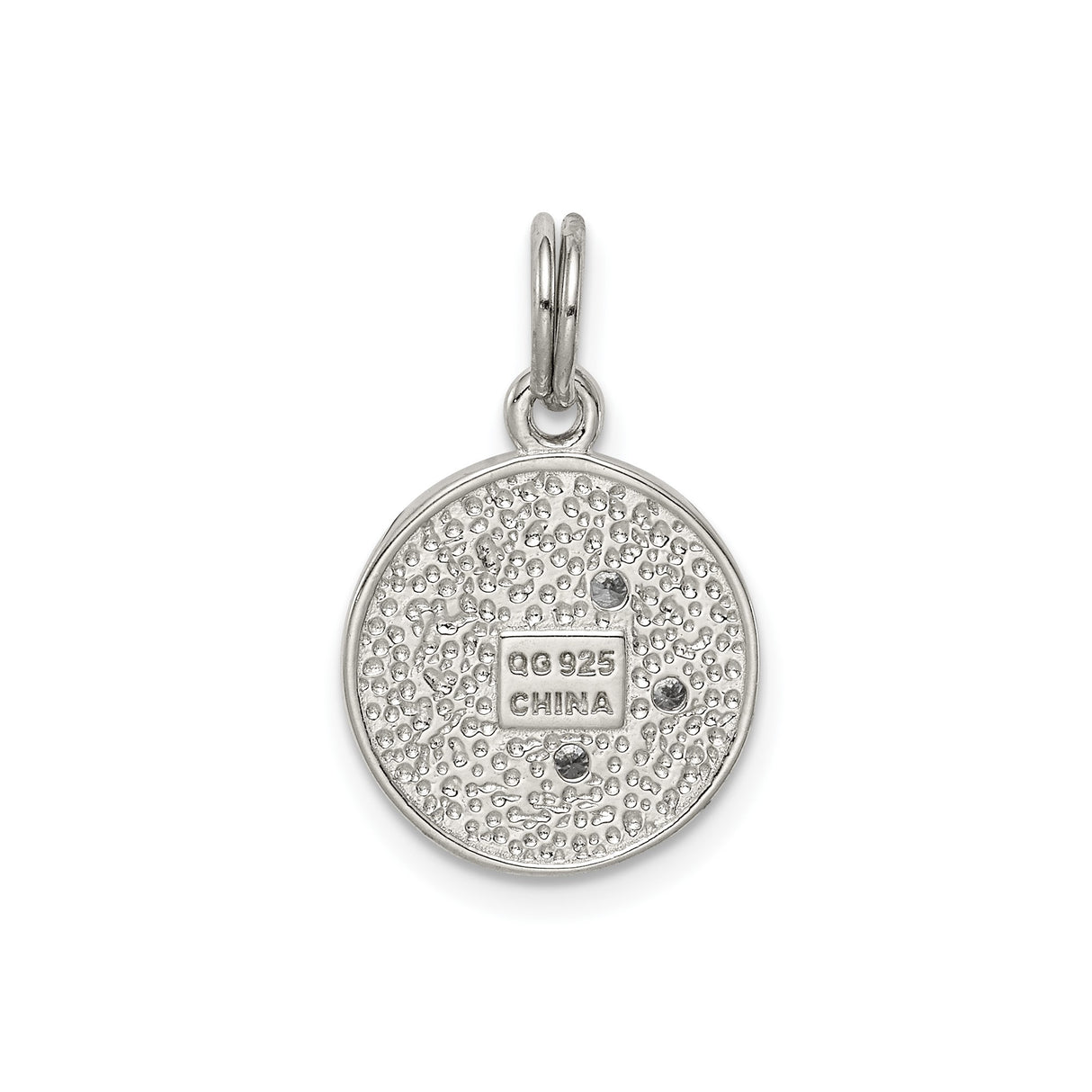 Sterling Silver Moon and Stars Pendant with Blue Enamel and Cubic Zirconia Accents