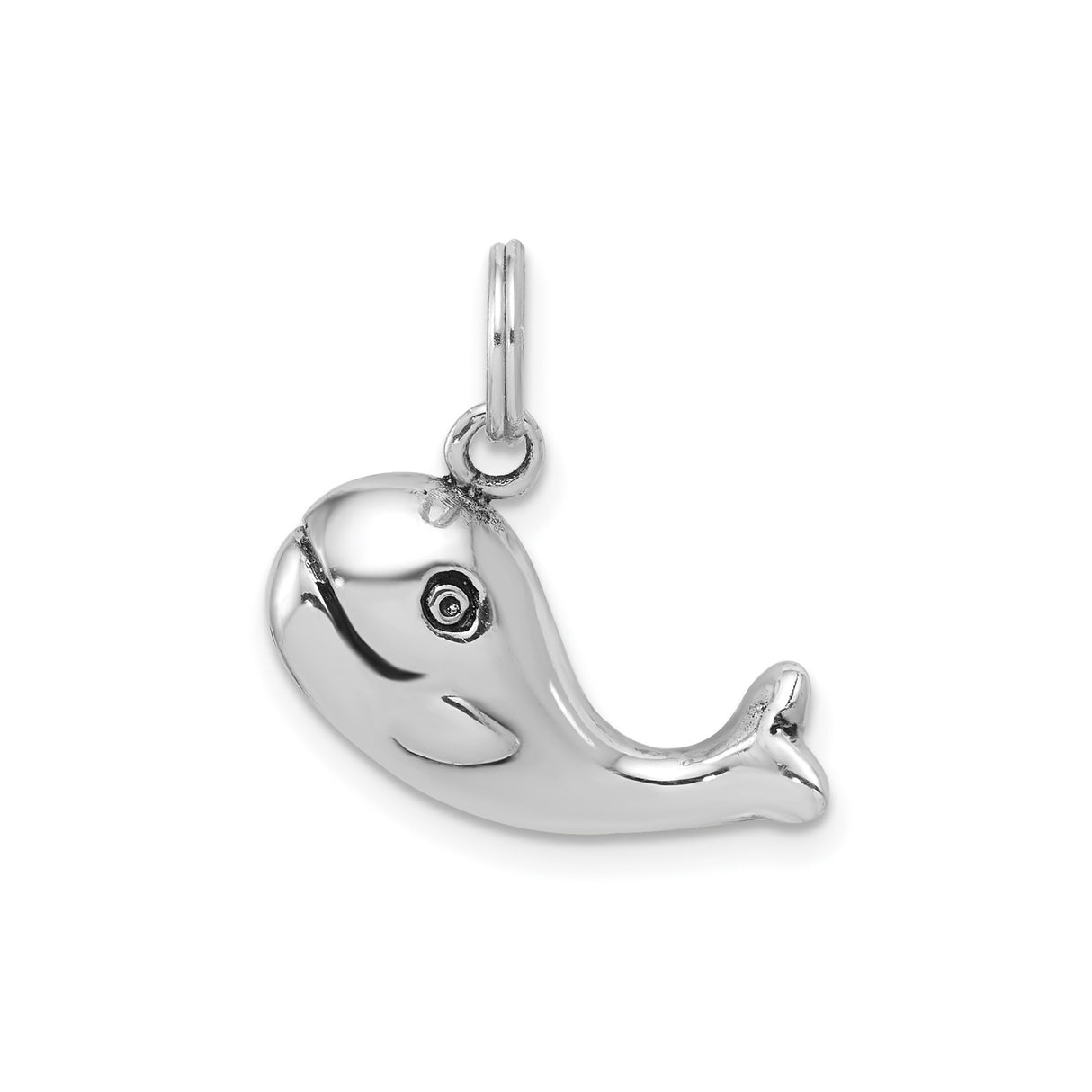Sterling Silver Whale Pendant, Playful Nautical Animal Design for Women and Unisex Wear