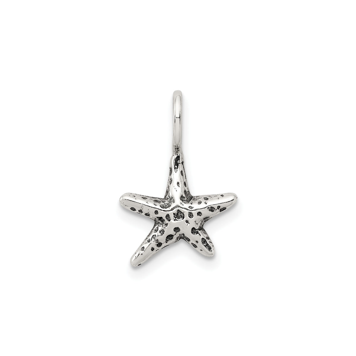Sterling Silver Starfish Pendant, Textured Ocean-Inspired Nautical Charm for Women