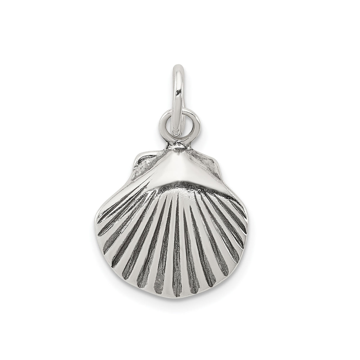 Sterling Silver Scallop Shell Pendant, Camino de Santiago Charm, Ocean Travel Symbol Jewelry