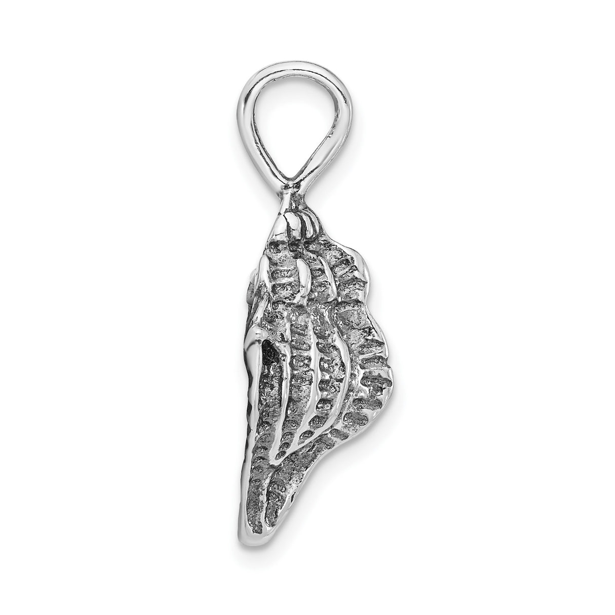 Sterling Silver Conch Pendant, Textured Ocean Shell Symbol, Spiritual Beach Charm for Men and Women