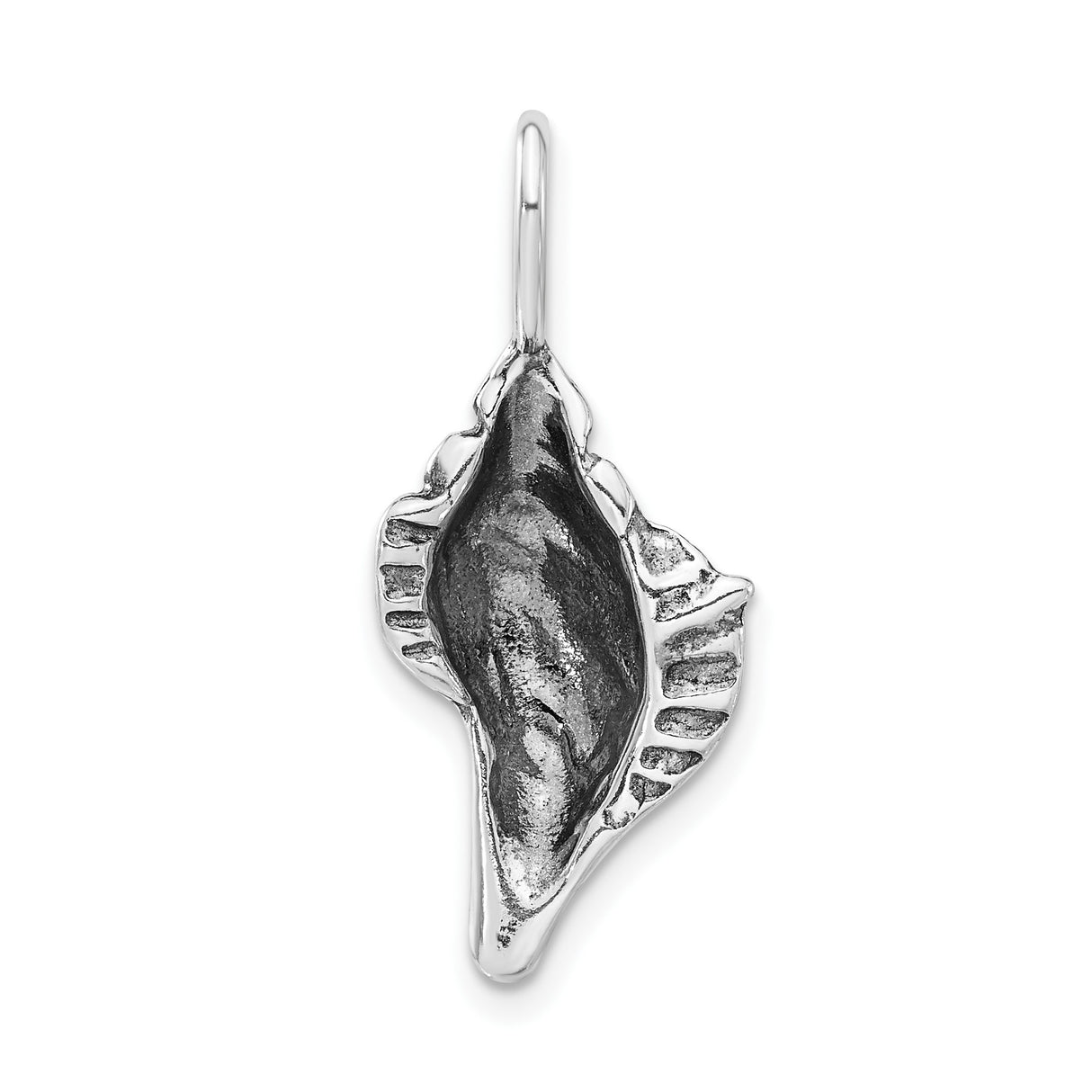 Sterling Silver Conch Pendant, Textured Ocean Shell Symbol, Spiritual Beach Charm for Men and Women
