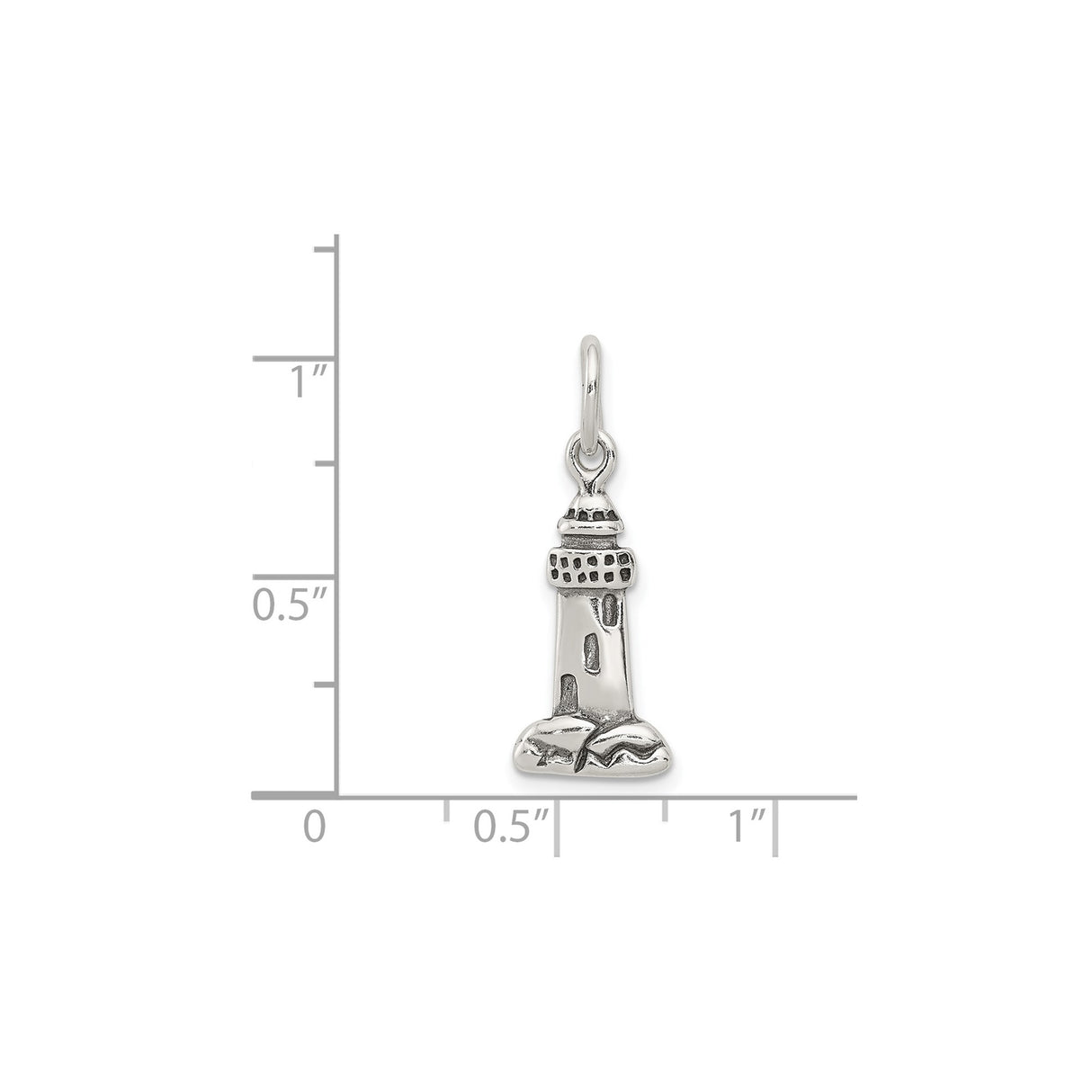 Sterling Silver Lighthouse Pendant with Nautical Coastal Theme and Ocean Symbolism