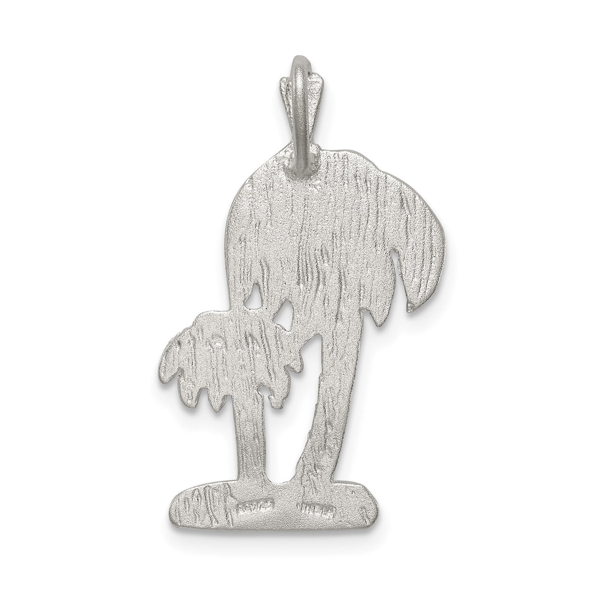 Sterling Silver Palm Tree Pendant, Textured Island Design, Tropical Beach Theme