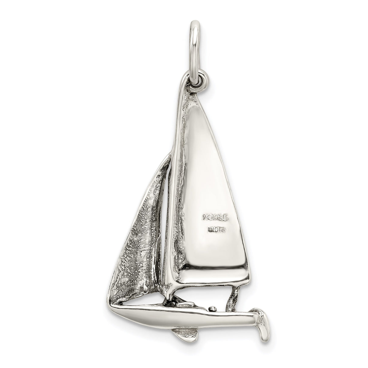 Sterling Silver Sailboat Pendant with Sleek Yacht Design, Nautical Marine Theme for Women