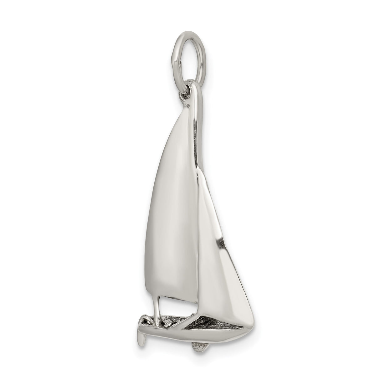 Sterling Silver Sailboat Pendant with Sleek Yacht Design, Nautical Marine Theme for Women