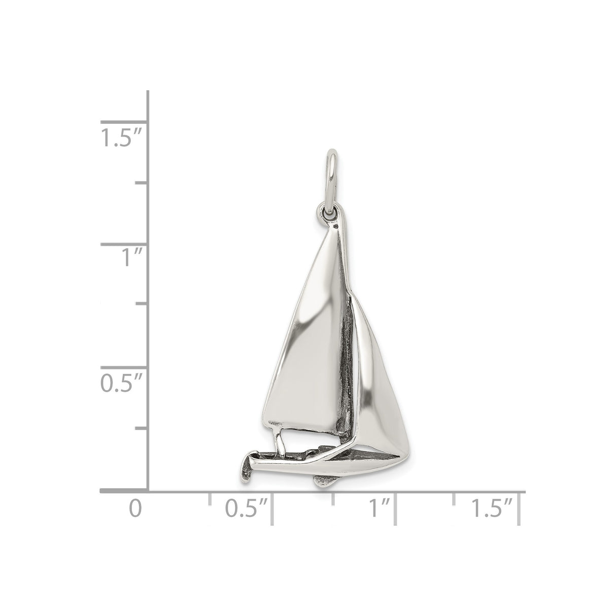 Sterling Silver Sailboat Pendant with Sleek Yacht Design, Nautical Marine Theme for Women