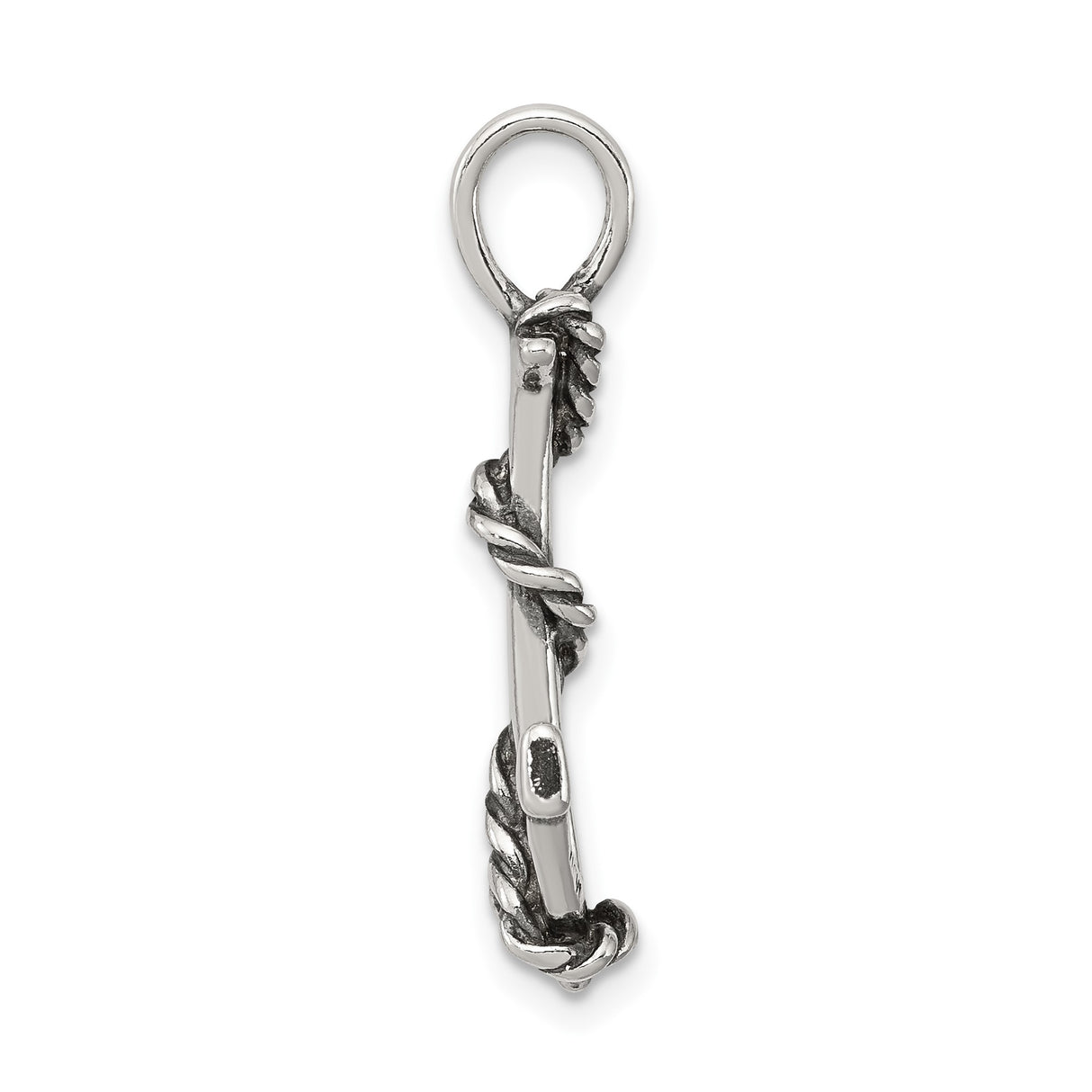 Sterling Silver Anchor Pendant with Nautical Rope Detail, Maritime and Christian Symbolism