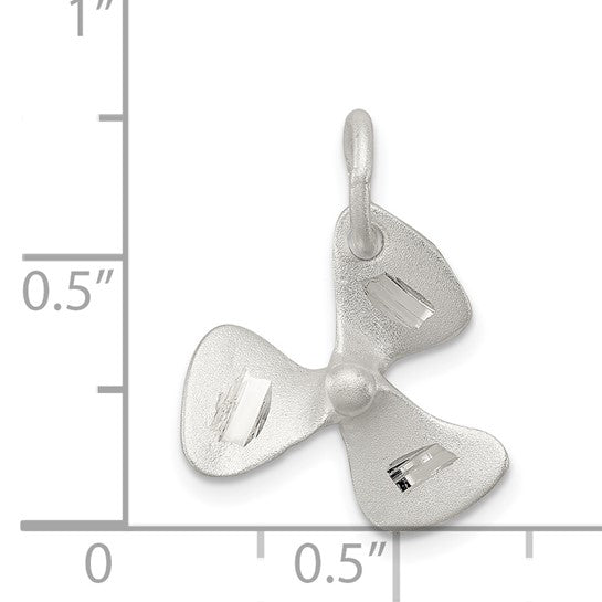 Sterling Silver Propeller Pendant, Three Blade Nautical Charm for Men and Women