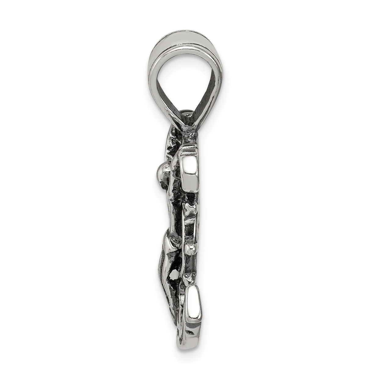 Sterling Silver Crucifix Pendant with Nautical Anchor Cross Design for Men and Women