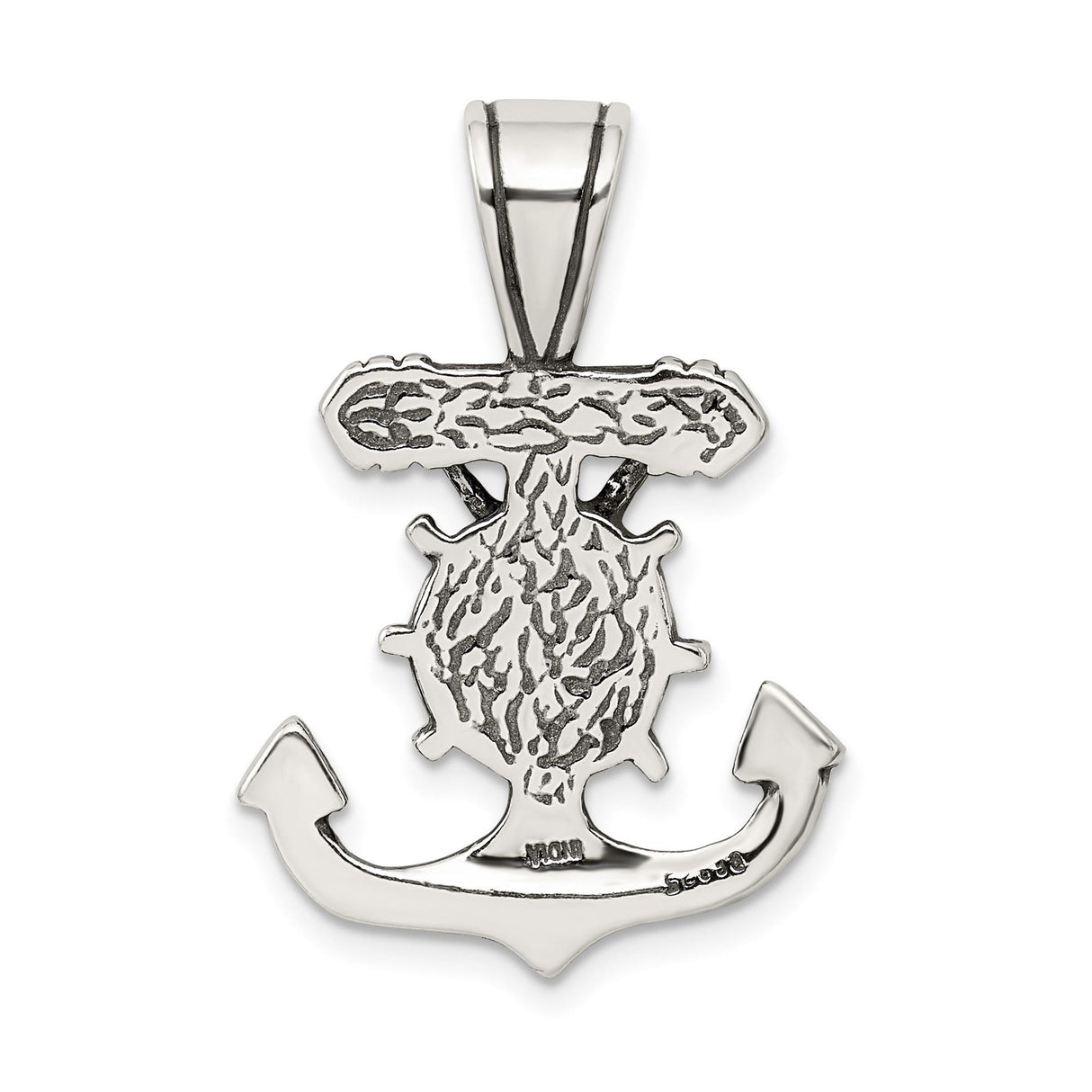 Sterling Silver Crucifix Pendant with Nautical Anchor Cross Design for Men and Women