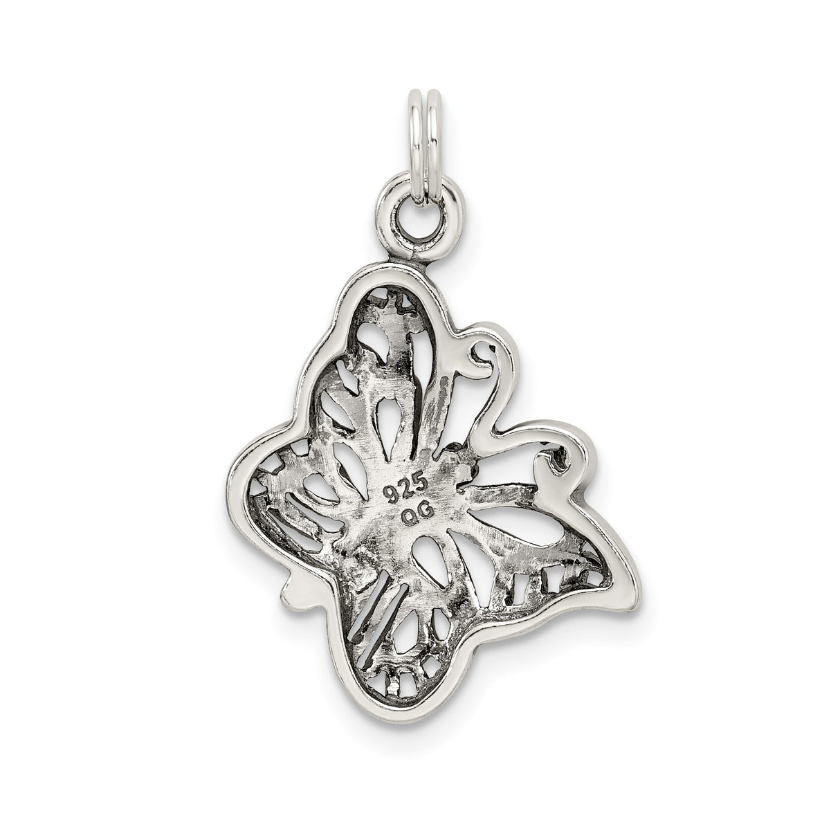 Sterling Silver Butterfly Pendant with Open Filigree Design, Symbolic Nature Charm for Women