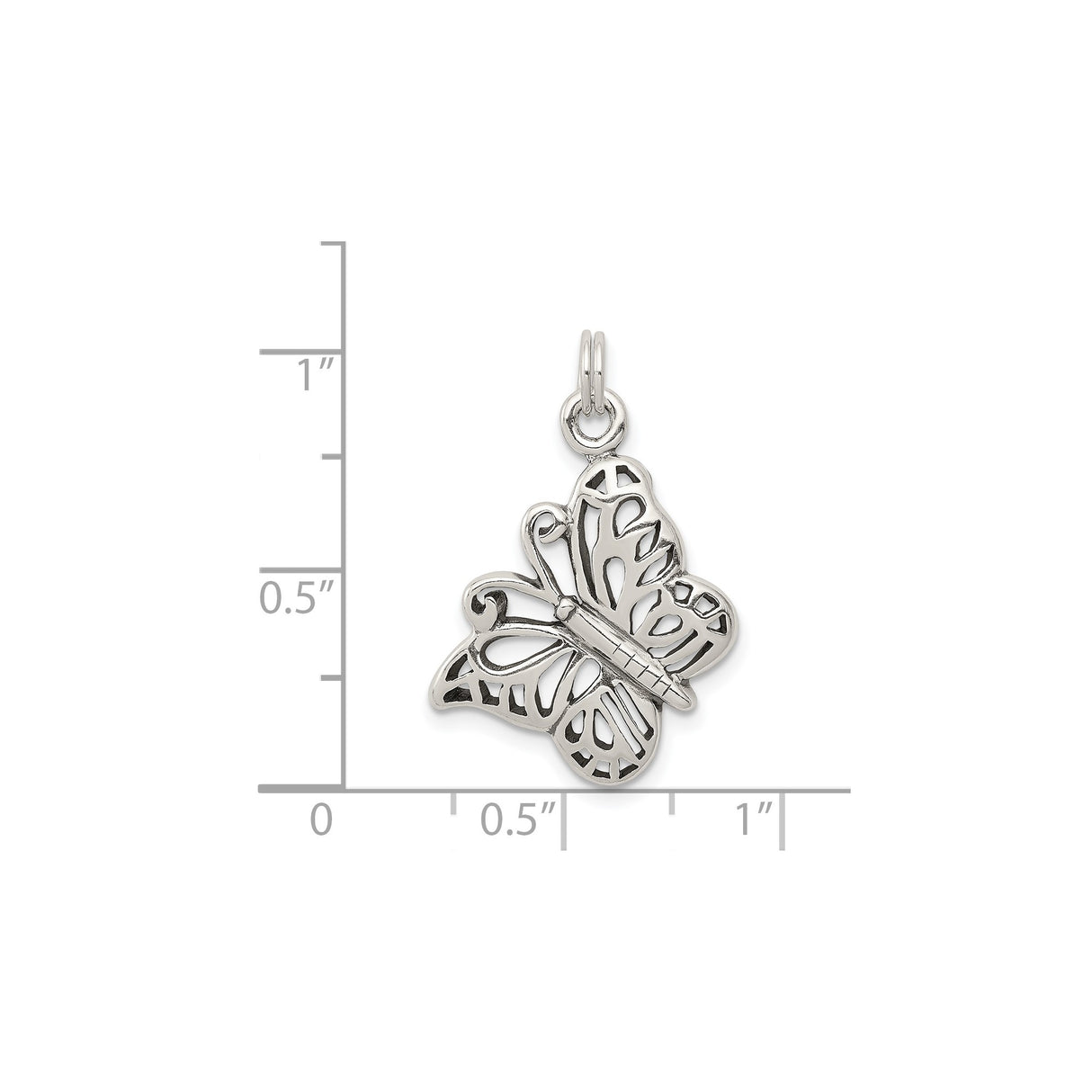 Sterling Silver Butterfly Pendant with Open Filigree Design, Symbolic Nature Charm for Women