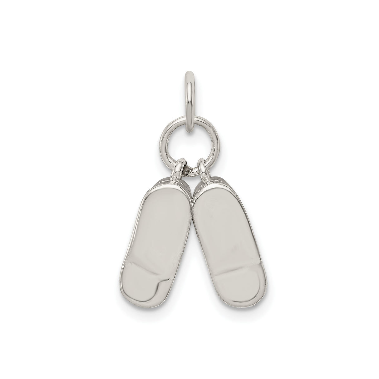 Sterling Silver Charm Pendant with Two Baby Shoes, Symbolic Motherhood Keepsake Jewelry
