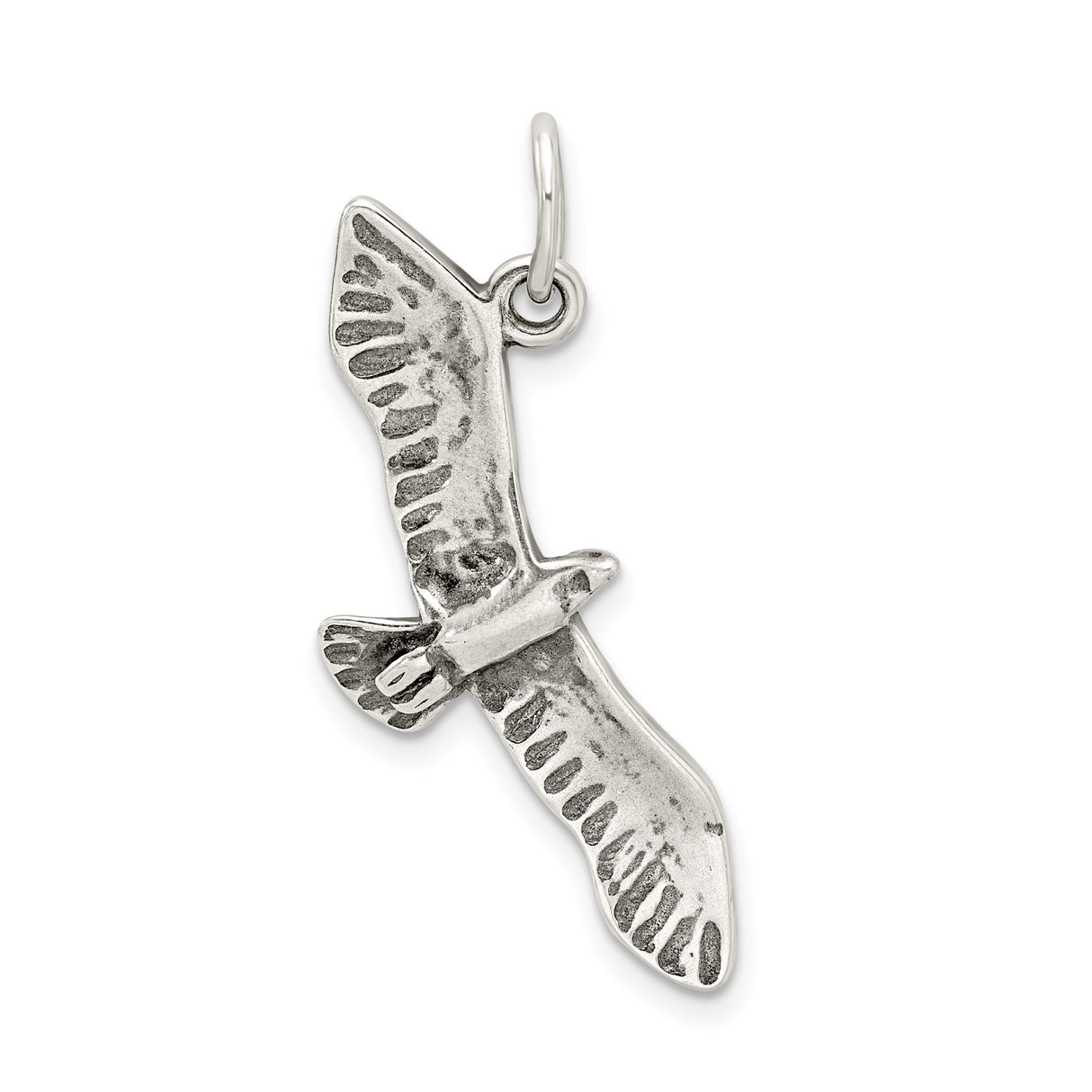 Sterling Silver Seagull Pendant, Soaring Bird Nautical Charm, Nature-Inspired Ocean Jewelry