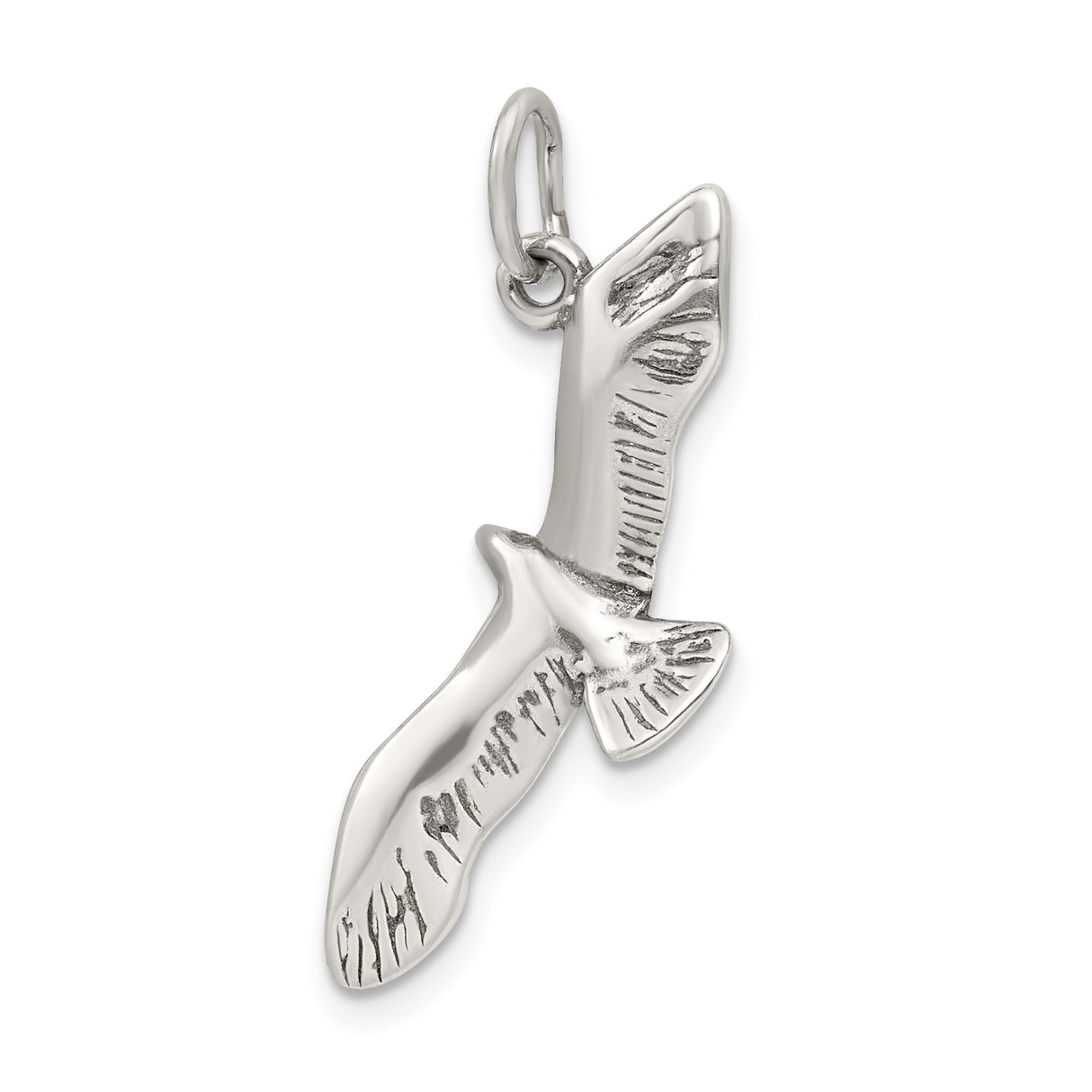Sterling Silver Seagull Pendant, Soaring Bird Nautical Charm, Nature-Inspired Ocean Jewelry