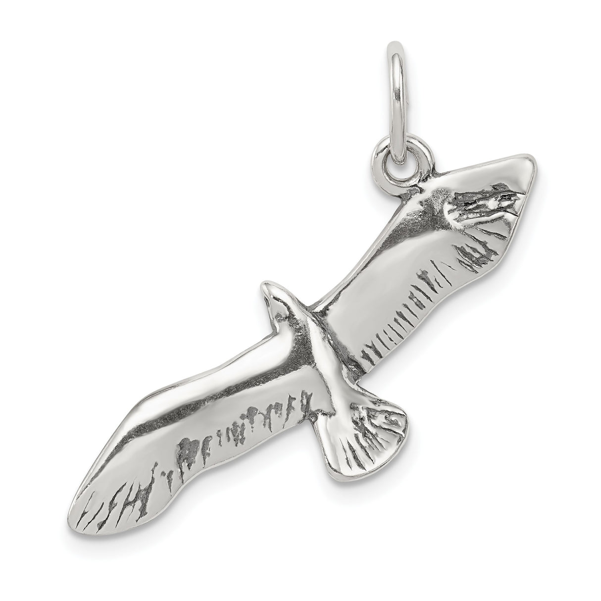 Sterling Silver Seagull Pendant, Soaring Bird Nautical Charm, Nature-Inspired Ocean Jewelry
