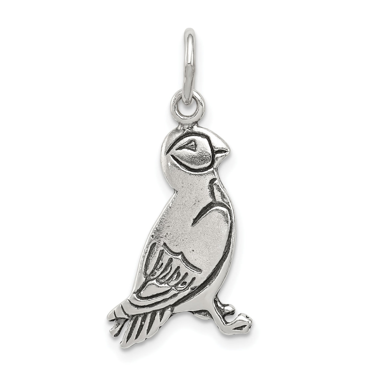 Sterling Silver Puffin Pendant with Realistic Bird Design, Nature Jewelry for Women or Unisex Wear