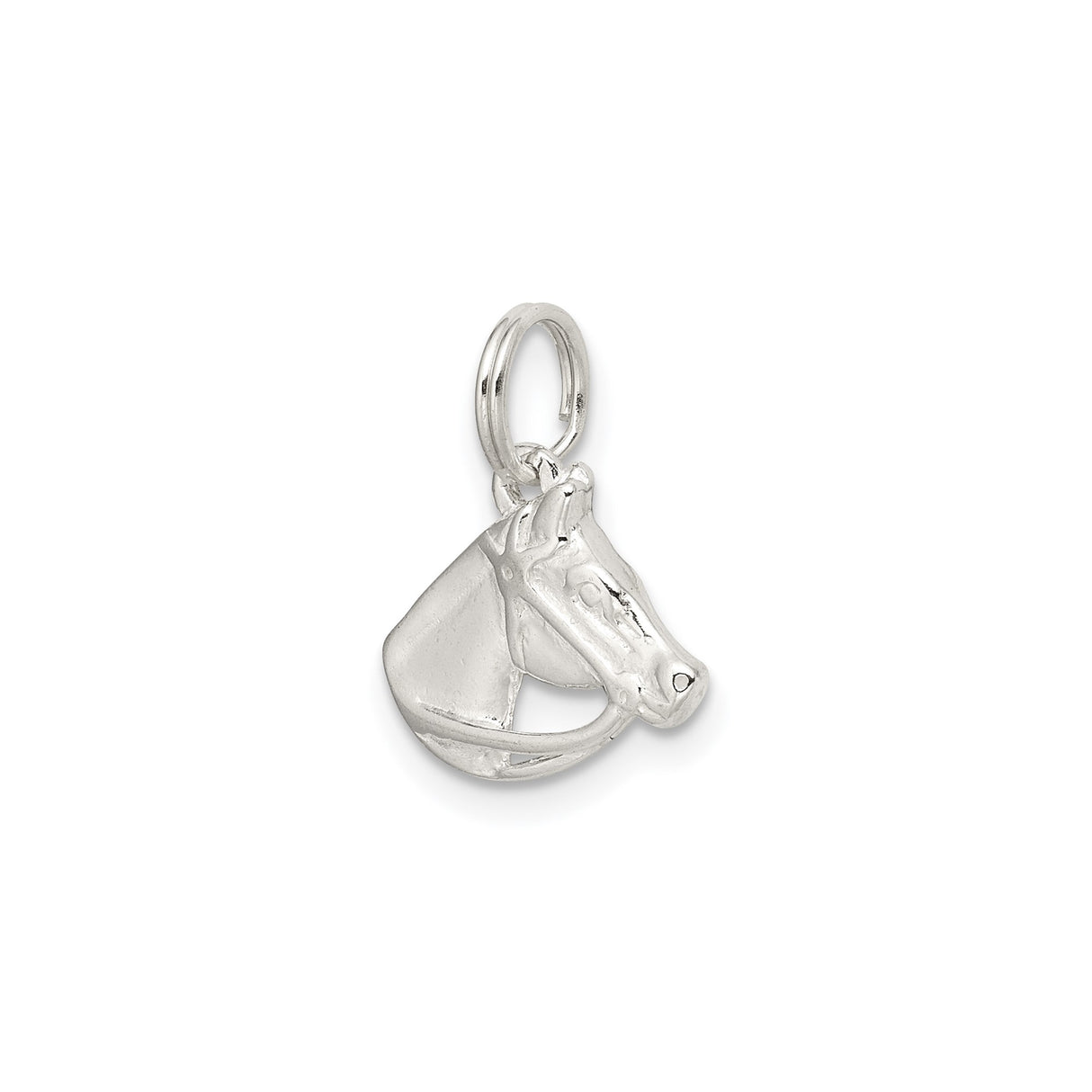 Sterling Silver Horse Head Pendant with Bridle Design, Equestrian Western Style Jewelry